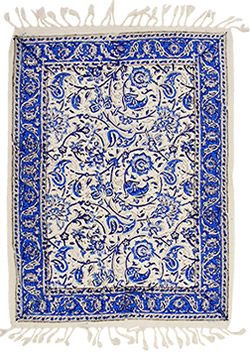 ペルシャサラサ更紗--ブルー色40×60--【ペルシャ絨毯.com】